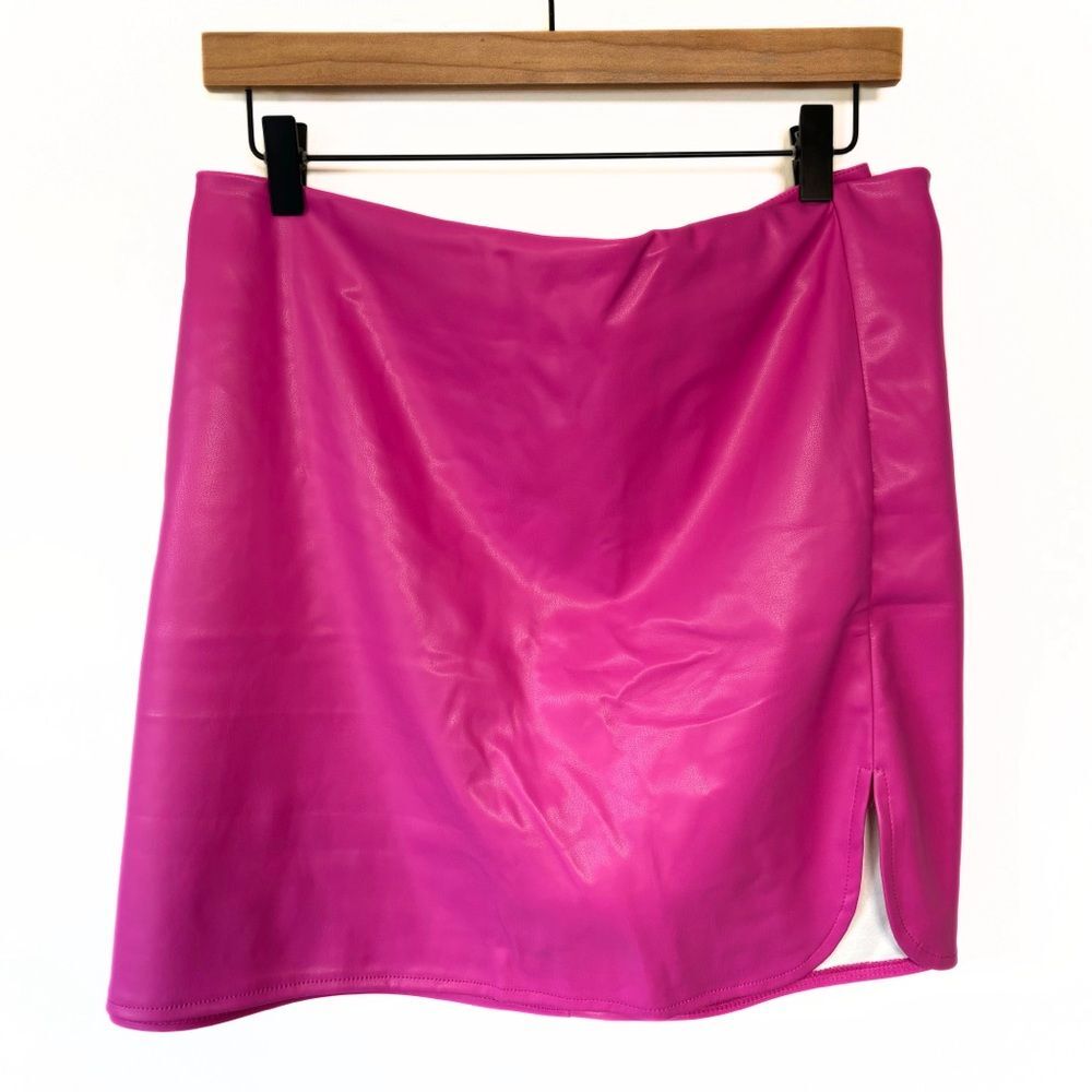 Fashion Nova Pink Faux Leather Micro Mini Skirt - 3x